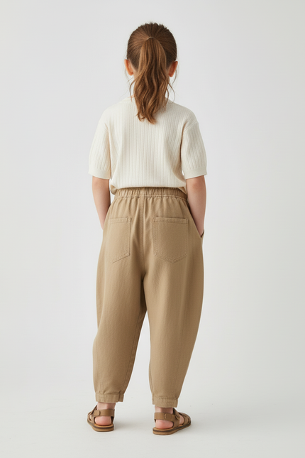 Pantalon Baggy Kaki Ample Coton Enfant Casual - vue 2