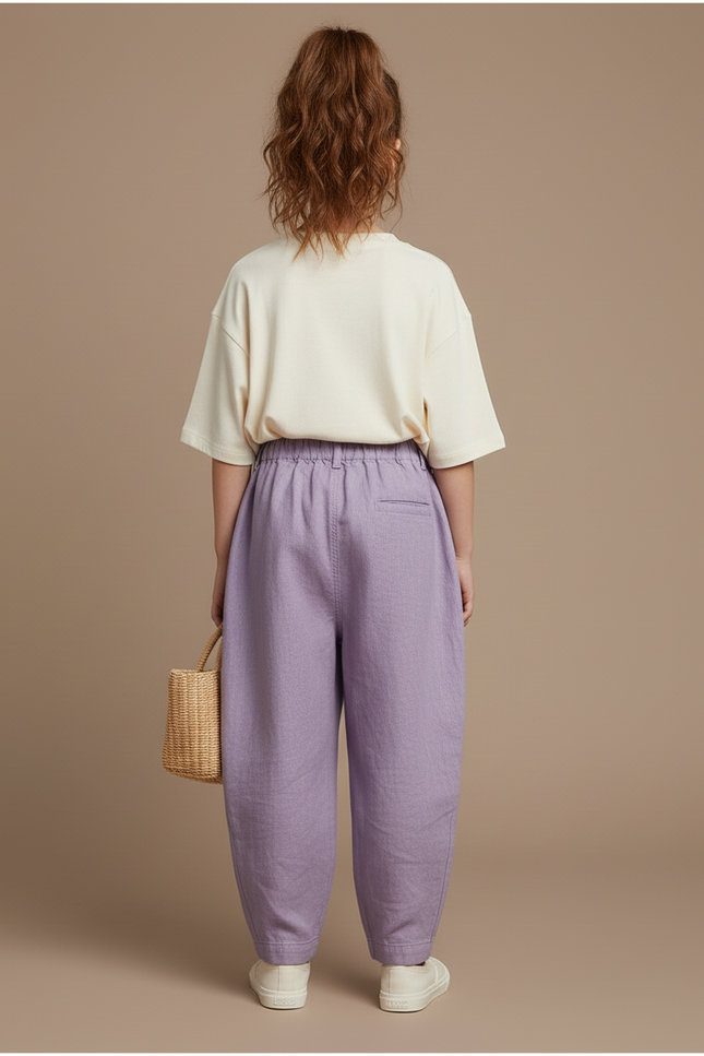 Pantalon Baggy Violet Lin Ample Décontracté Enfant - vue 2