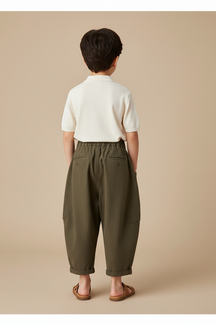 Pantalon Baggy Kaki Ample Coton Enfant - vue 2