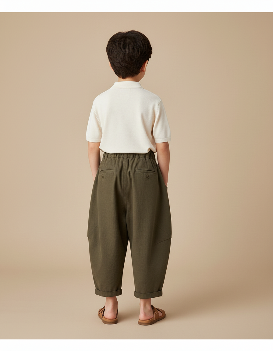 Pantalon Baggy Kaki Ample Coton Enfant - vue 2