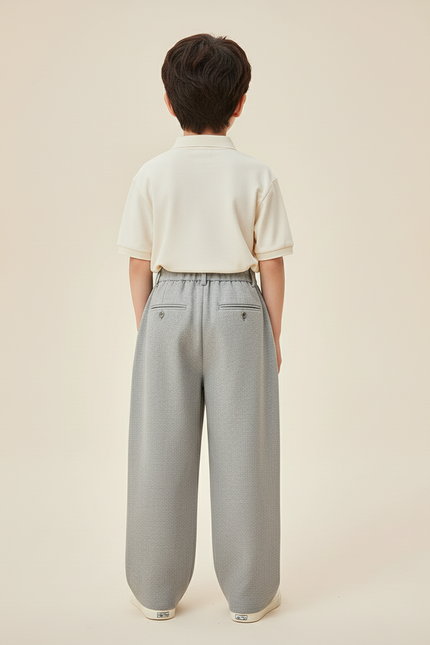 Pantalon Baggy Gris Ample Coton Enfant Décontracté - Molleton - vue 2