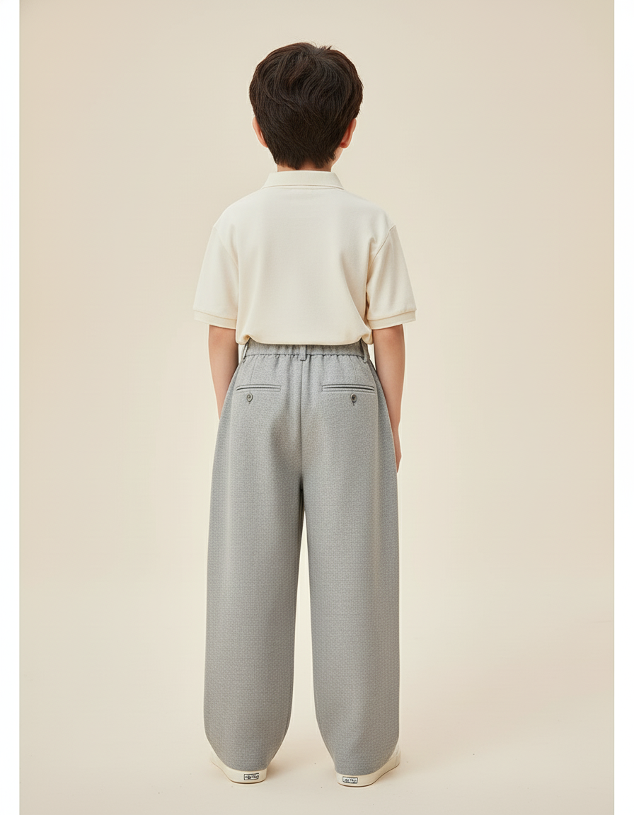 Pantalon Baggy Gris Ample Coton Enfant Décontracté - Molleton - vue 2