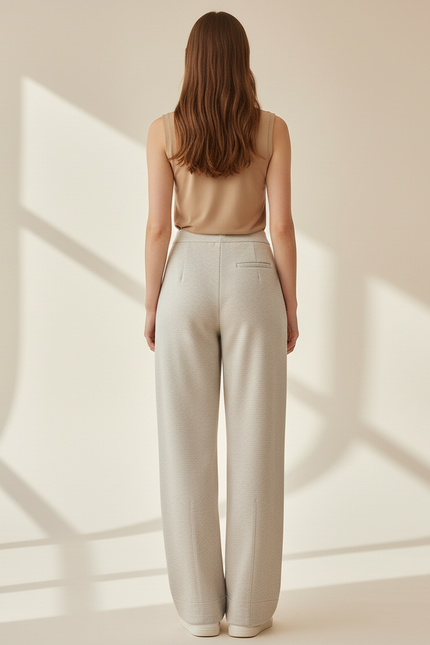 Pantalon Baggy Gris Clair Ample Confortable Décontracté - Molleton - vue 2