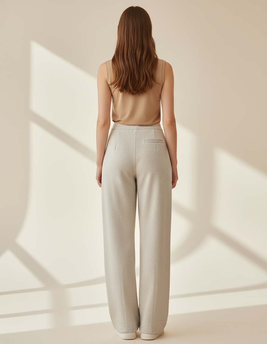 Pantalon Baggy Gris Clair Ample Confortable Décontracté - Molleton - vue 2