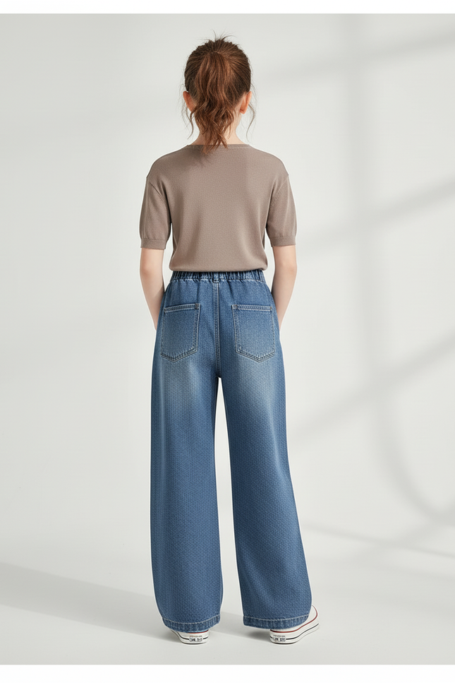 Pantalon Baggy Denim Ample Bleu Décontracté Fille - Jean - vue 2