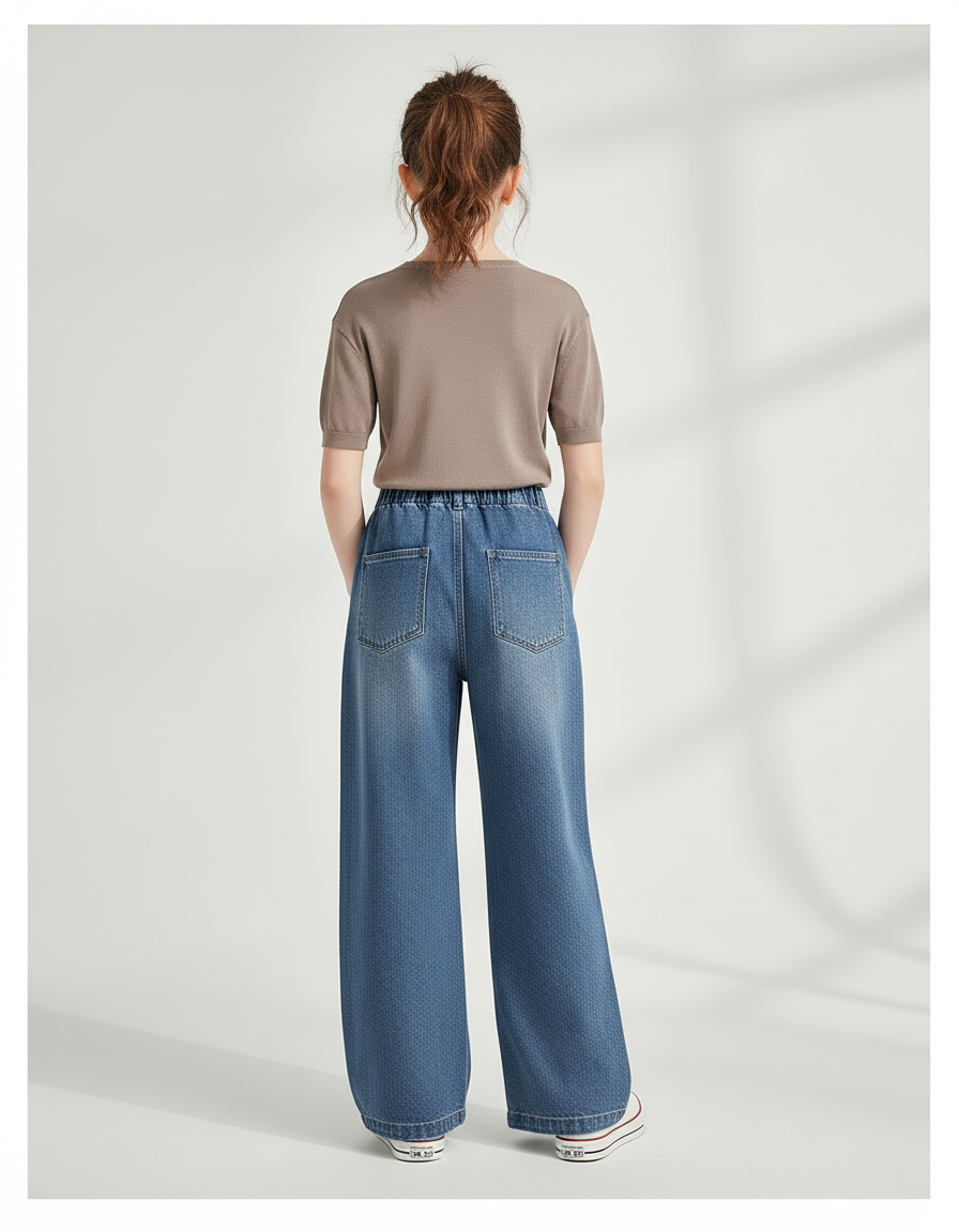 Pantalon Baggy Denim Ample Bleu Décontracté Fille - Jean - vue 2