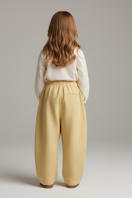 Pantalon Baggy Jaune Ample Décontracté Enfant Doux - Molleton - vue 2