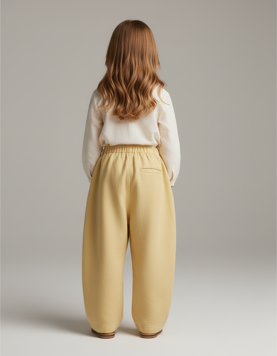 Pantalon Baggy Jaune Ample Décontracté Enfant Doux - Molleton - vue 2