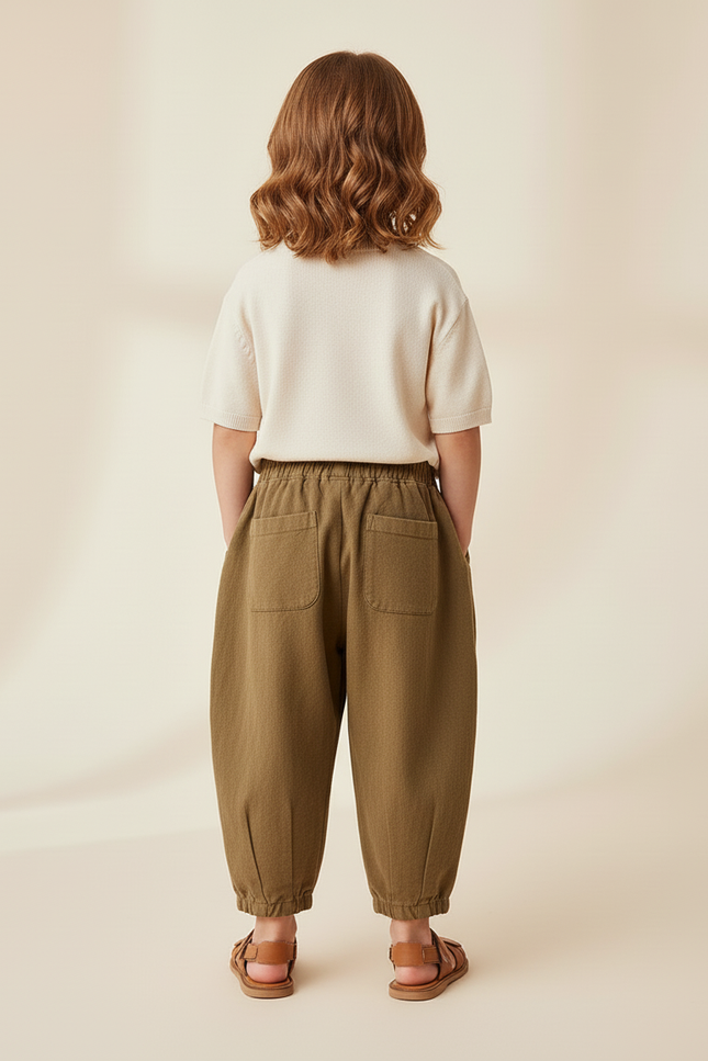 Pantalon Baggy Kaki Coton Ample Décontracté Confortable - vue 2
