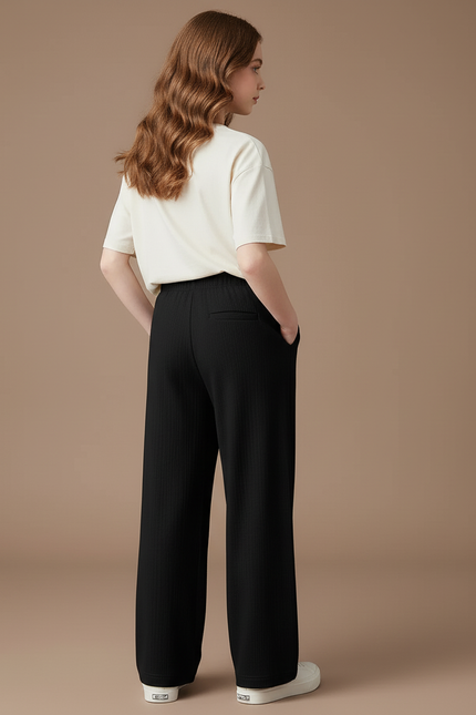 Pantalon Baggy Noir Ample Fluide Décontracté Léger - Viscose - vue 2
