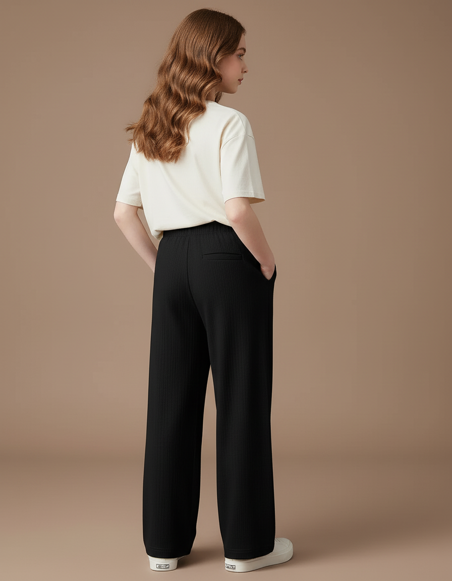 Pantalon Baggy Noir Ample Fluide Décontracté Léger - Viscose - vue 2
