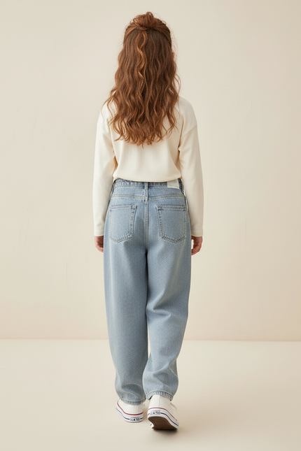 Pantalon Baggy Bleu Clair Denim Ample Décontracté - Jean - vue 2