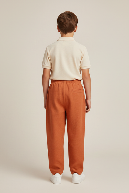 Pantalon Baggy Orange Ample Décontracté Garçon Coton - Molleton - vue 2