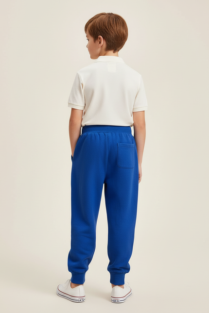 Pantalon Baggy Bleu Royal Coton Ample Décontracté Enfant - Molleton - vue 2