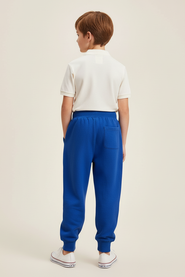 Pantalon Baggy Bleu Royal Coton Ample Décontracté Enfant - Molleton - vue 2