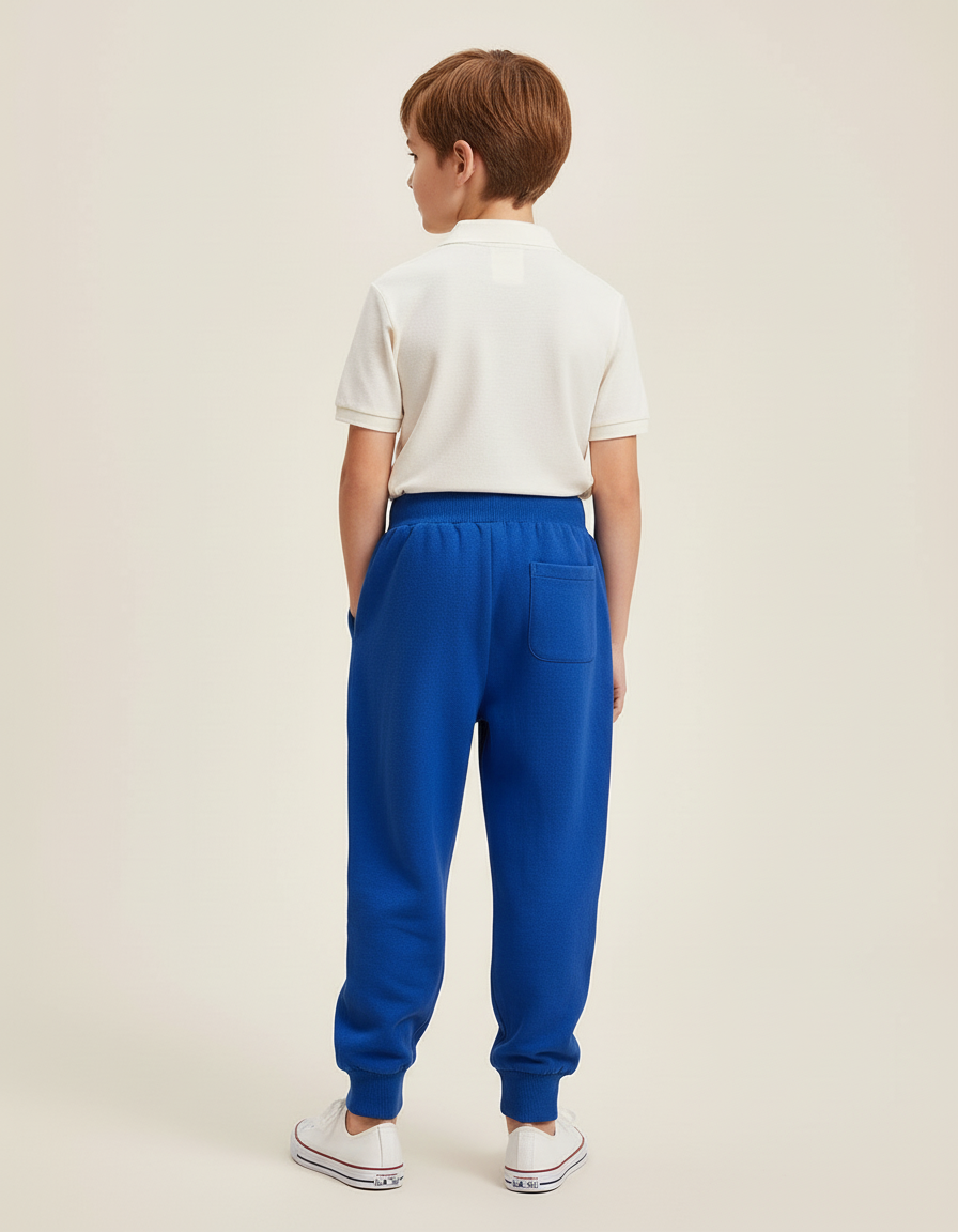 Pantalon Baggy Bleu Royal Coton Ample Décontracté Enfant - Molleton - vue 2