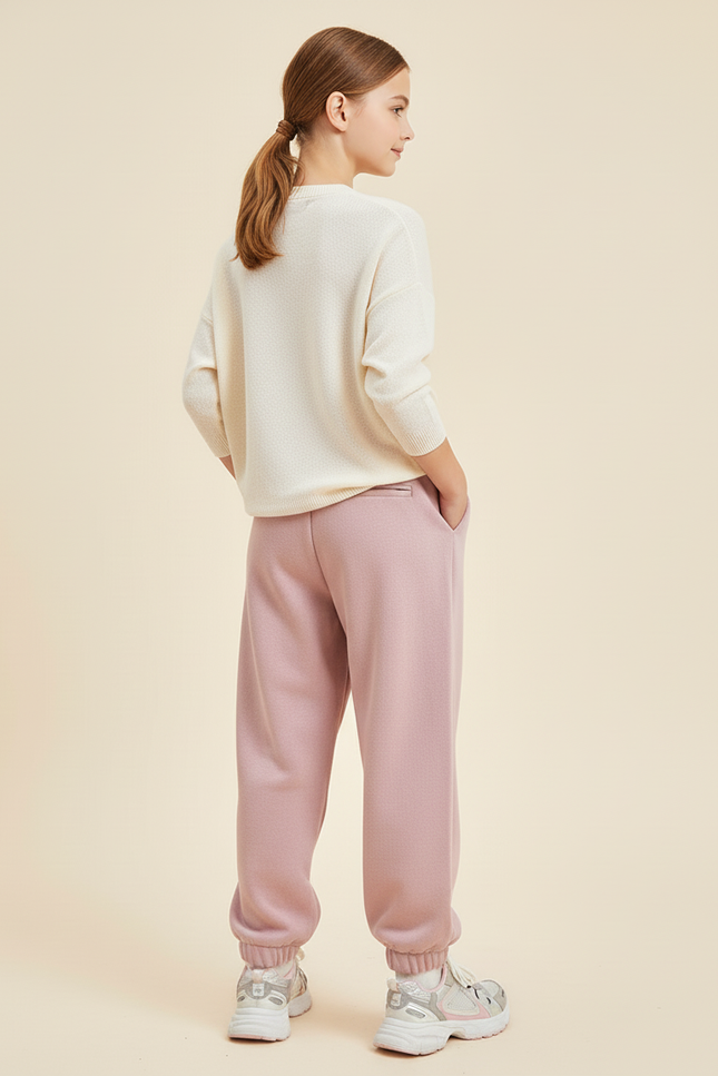 Pantalon Baggy Rose Ample Molletonné Fille - vue 2