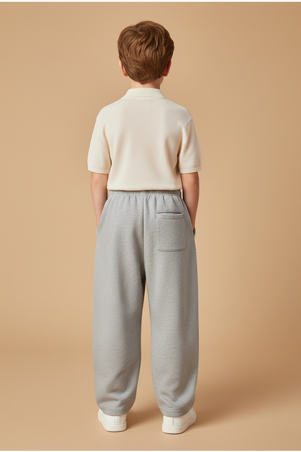 Pantalon Baggy Gris Molletonné Ample Sport Imprimé Garçon - vue 2