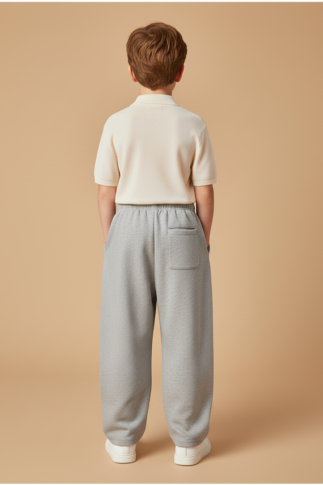 Pantalon Baggy Gris Molletonné Ample Sport Imprimé Garçon - vue 2