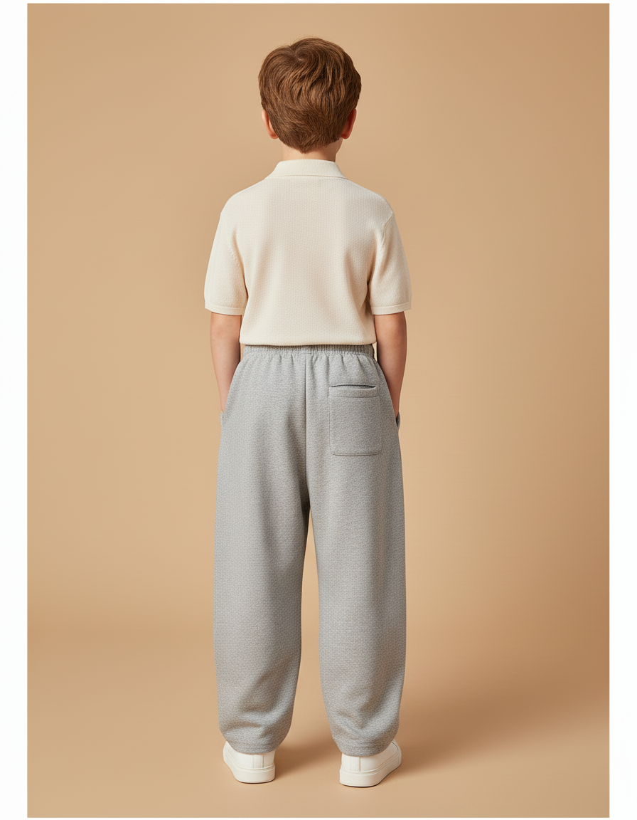 Pantalon Baggy Gris Molletonné Ample Sport Imprimé Garçon - vue 2