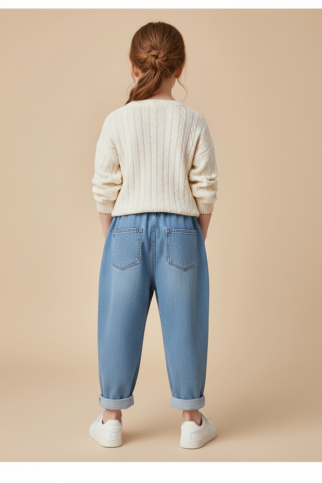 Pantalon Baggy Denim Bleu Ample Confortable Enfant - Jean - vue 2