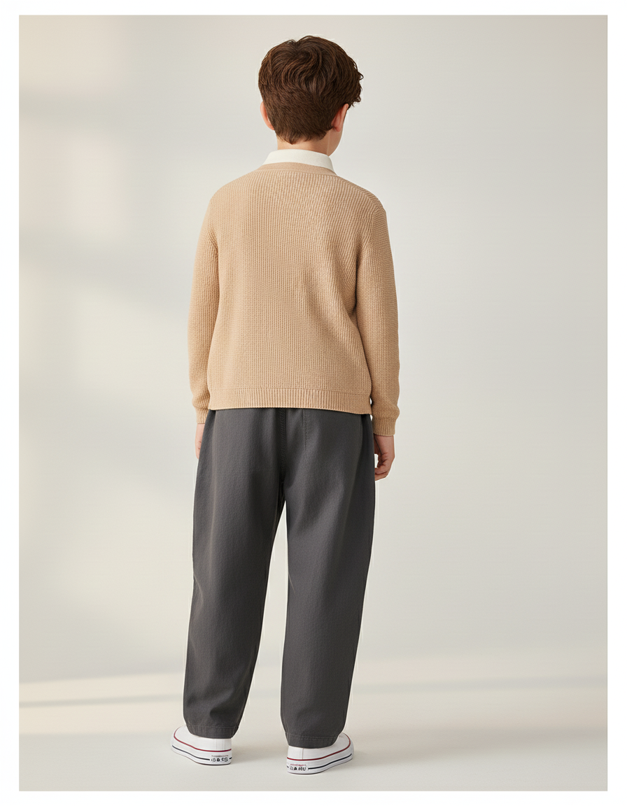 Pantalon Baggy Gris Ample Cargo Coton Enfant - vue 2