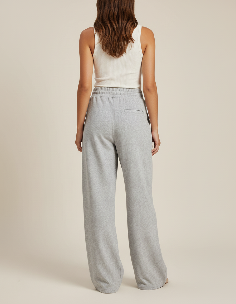 Pantalon Baggy Gris Clair Ample Décontracté Confortable Femme - Molleton - vue 2
