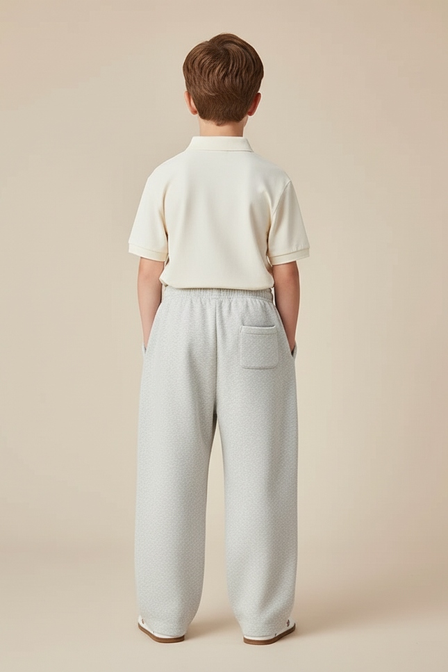 Pantalon Baggy Gris Ample Coton Enfant Décontracté Doux - Molleton - vue 2