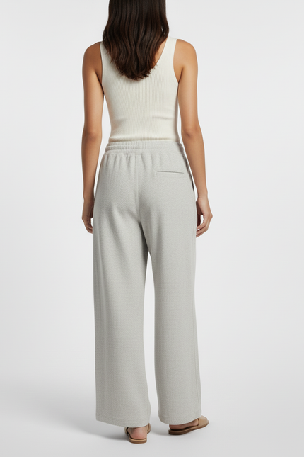 Pantalon Baggy Gris Ample Cordon Décontracté Coton - Molleton - vue 2