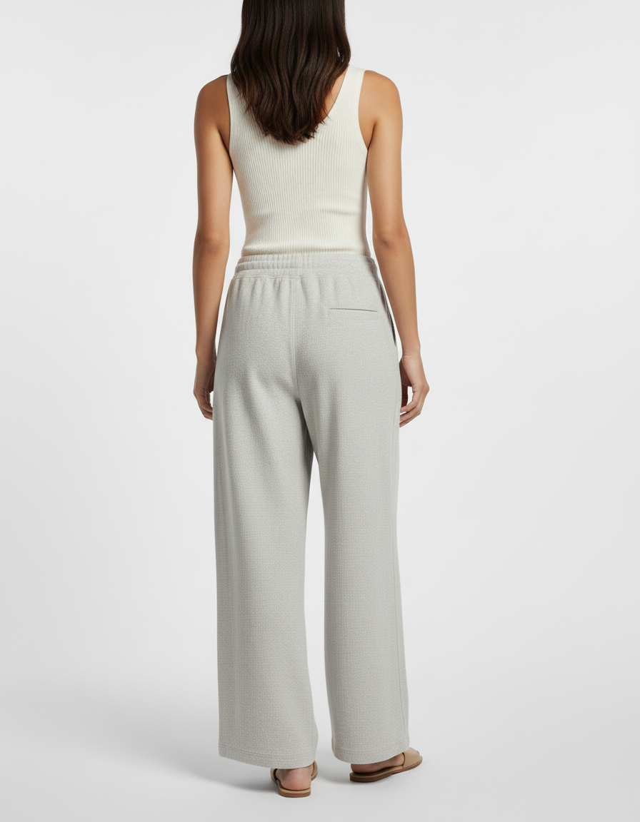 Pantalon Baggy Gris Ample Cordon Décontracté Coton - Molleton - vue 2
