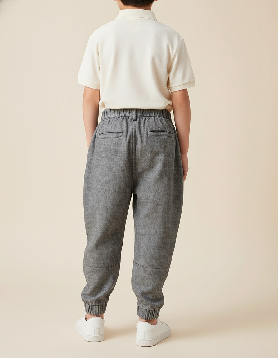 Pantalon Baggy Gris Ample Coton Enfant Unisexe - vue 2