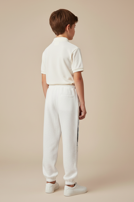 Pantalon Baggy Blanc Imprimé Tigre Bleu Décontracté Garçon - Molleton - vue 2