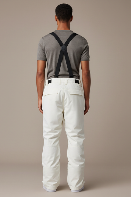 Pantalon Baggy Blanc Imperméable Bretelles Ski Snowboard - Polyester - vue 2