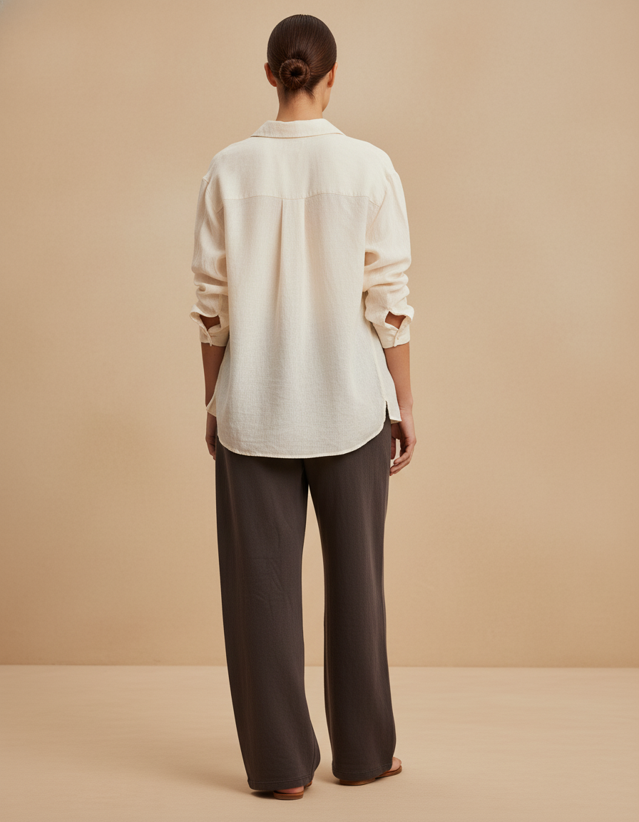 Pantalon Baggy Marron Ample Imprimé Fleur Décontracté - Molleton - vue 2