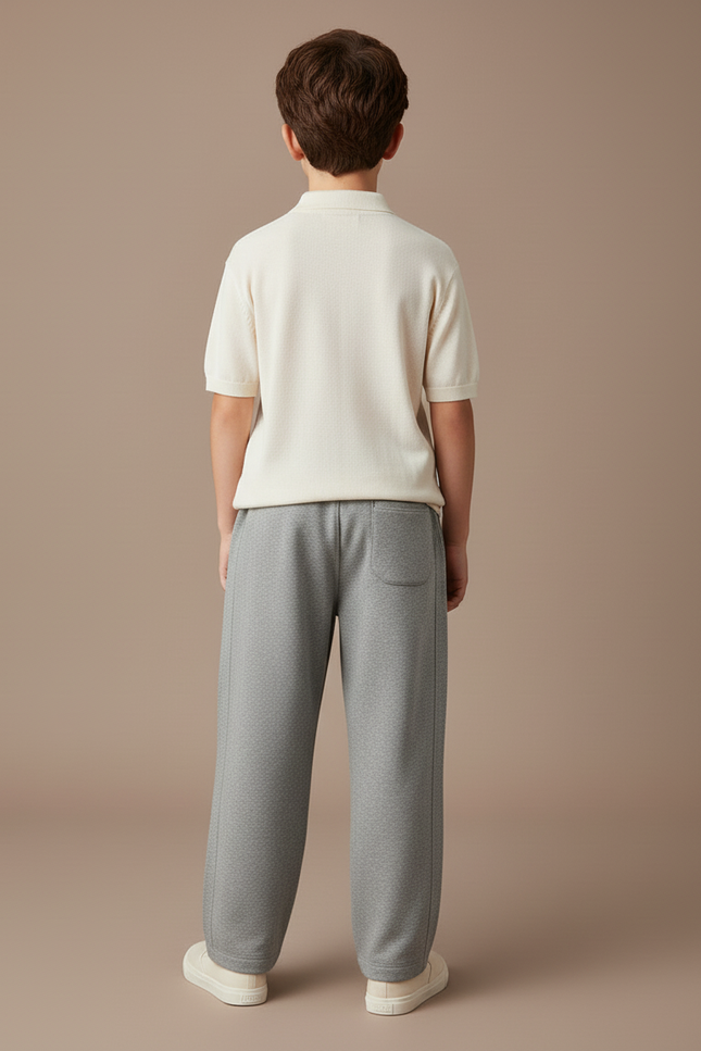 Pantalon Baggy Gris Ample Molletonné Décontracté Garçon - vue 2