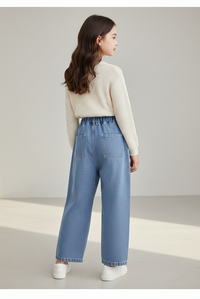 Pantalon Baggy Jean Bleu Ample Confortable Enfant - vue 2