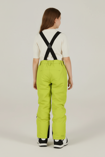 Pantalon Baggy Vert Citron Imperméable Bretelles Enfant Ski - Polyester - vue 2