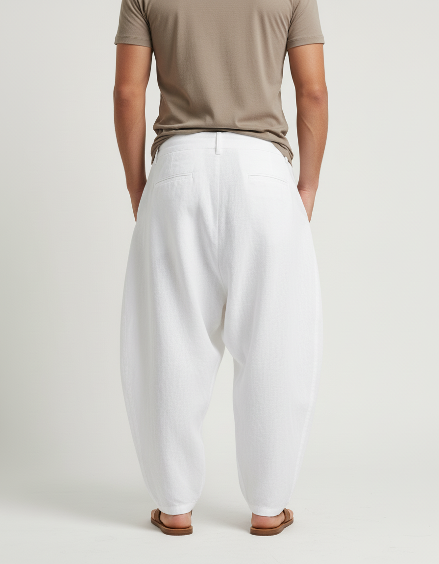 Pantalon Blanc Baggy - Lin - vue 2