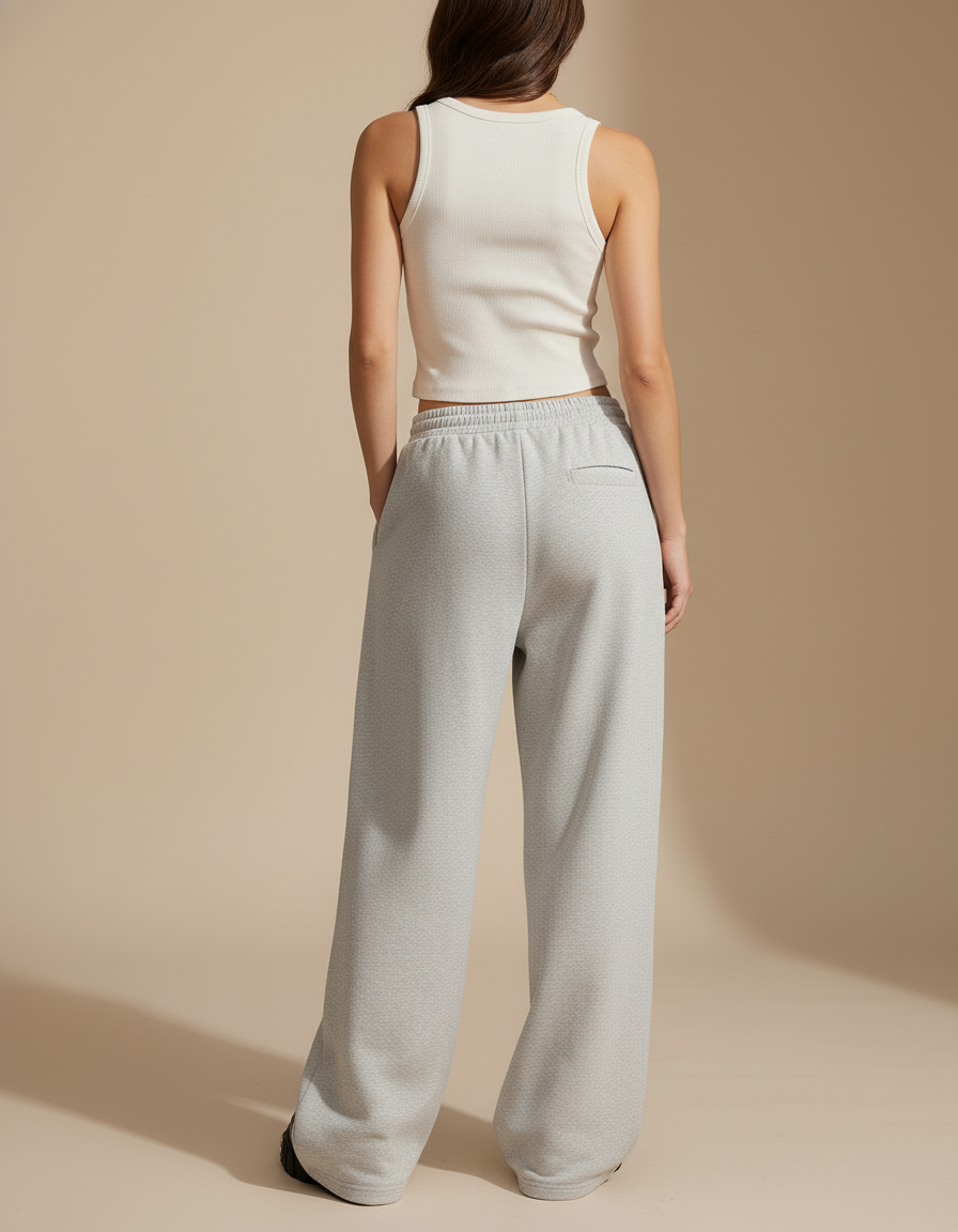 Pantalon Jogging Baggy Femme - Gris Molleton - vue 2