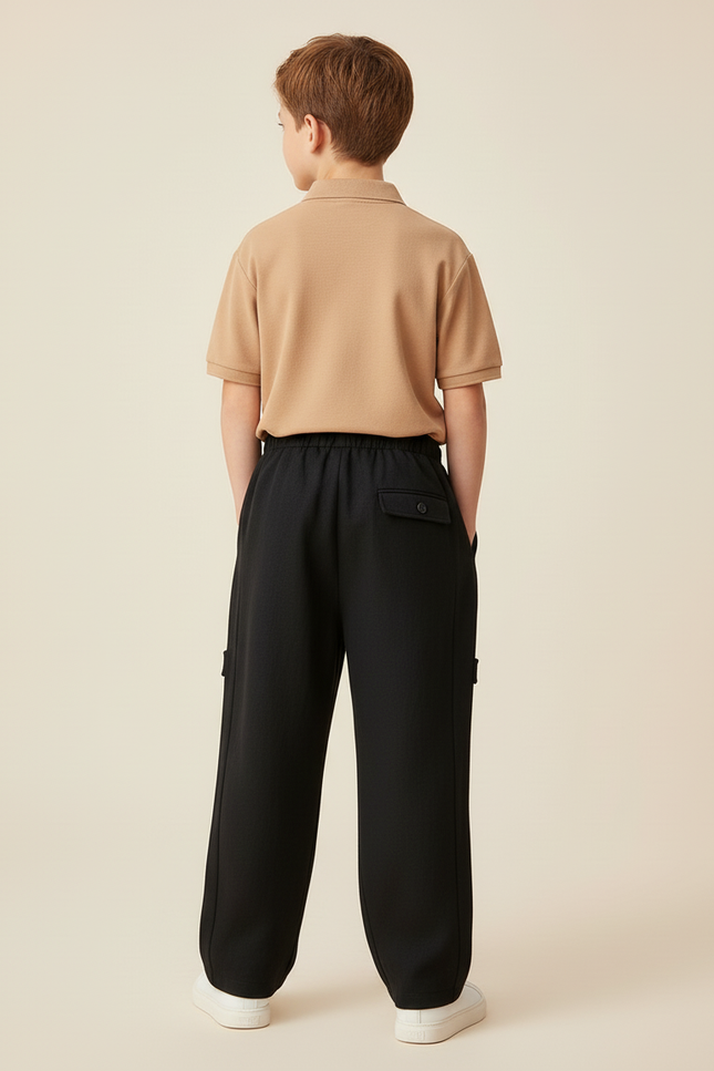 Pantalon Baggy Noir Ample Confortable Sport Décontracté - Polyester - vue 2