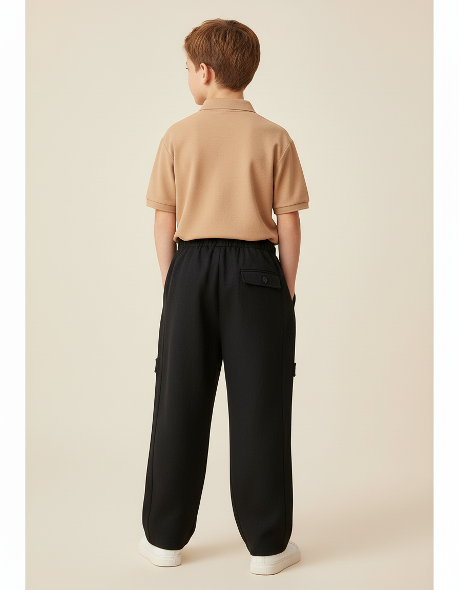 Pantalon Baggy Noir Ample Confortable Sport Décontracté - Polyester - vue 2