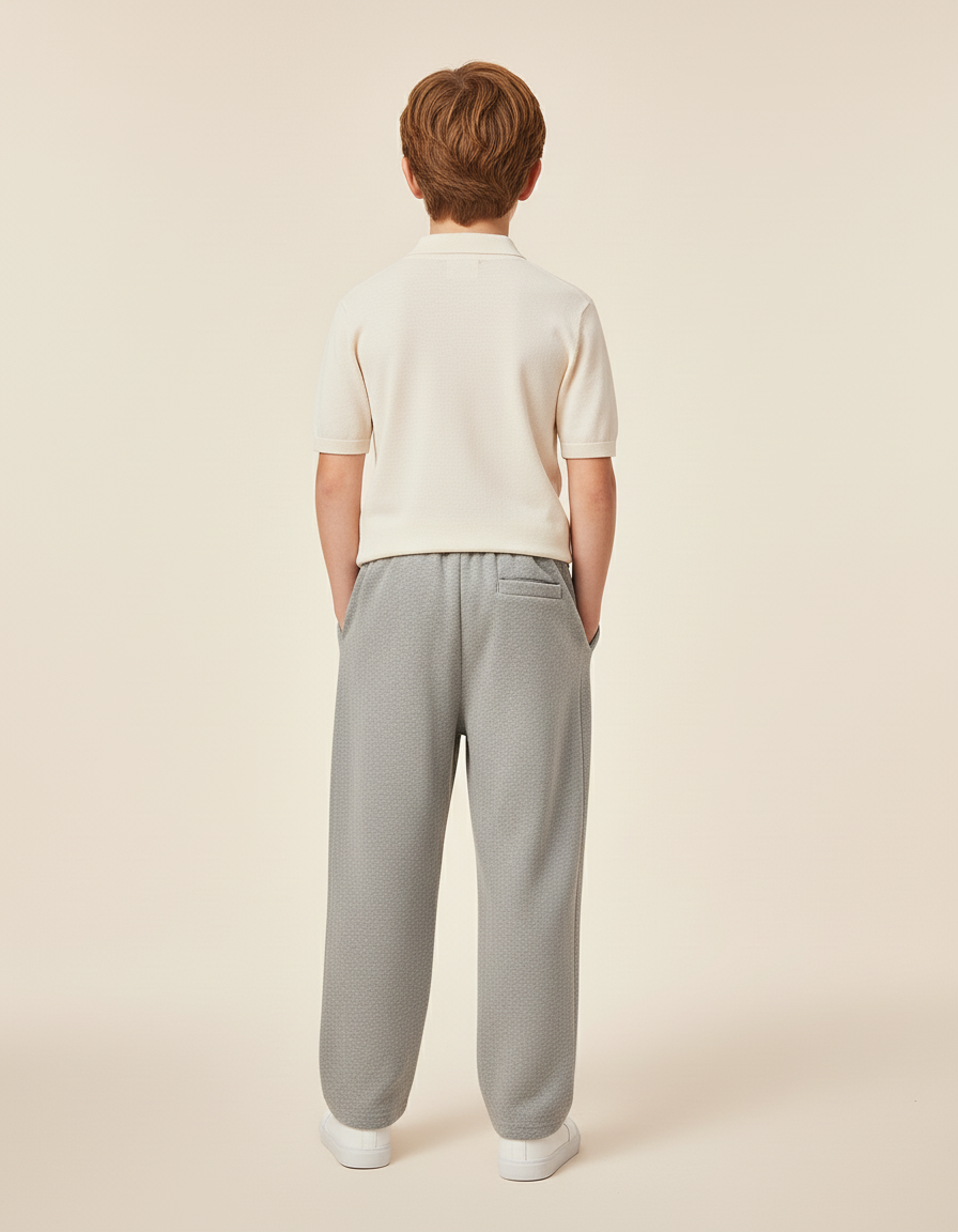 Pantalon Baggy Gris Molleton Ample Enfant Sport - vue 2