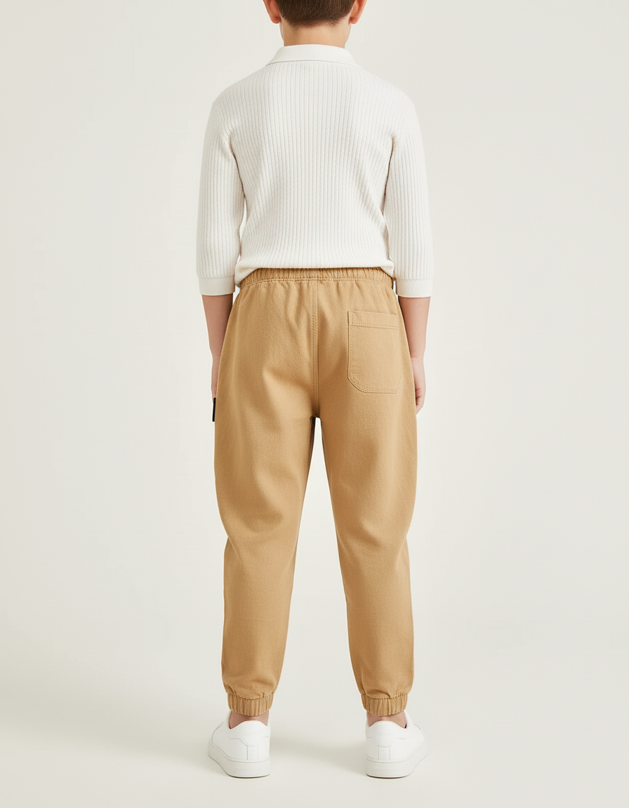 Pantalon Baggy Kaki Coton Ample Confortable Enfant - vue 2