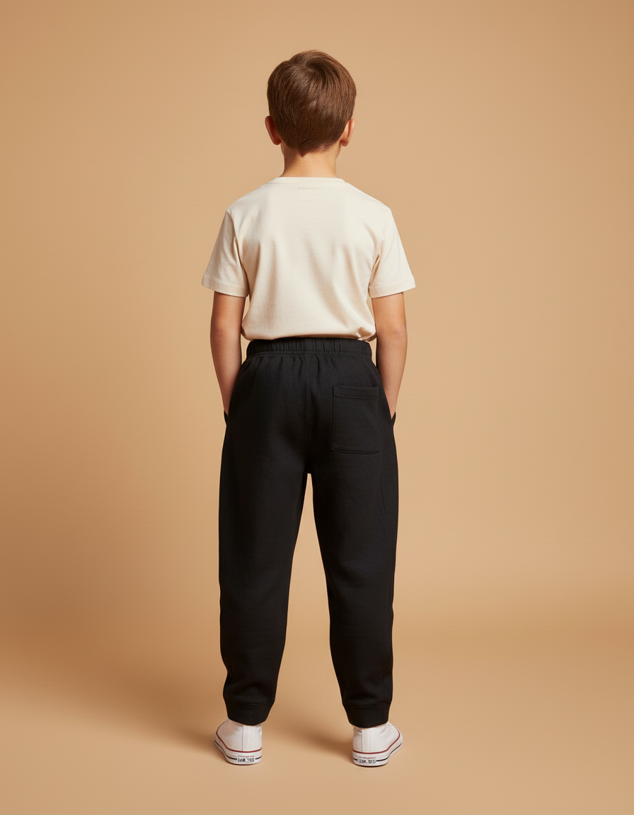 Pantalon Baggy Noir Lin Imprimé Footballeur Garçon - vue 2