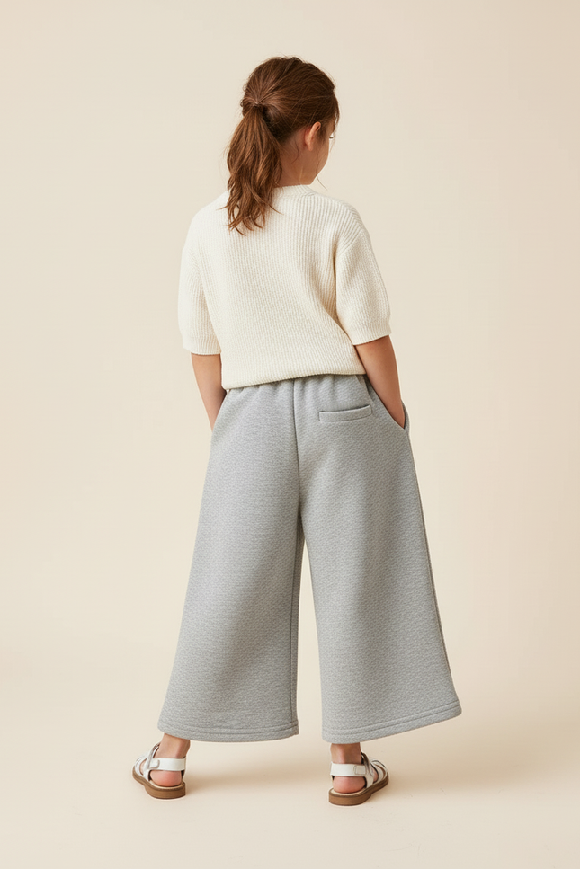 Pantalon Baggy Gris Coton Ample Lettre Imprimée - Molleton - vue 2