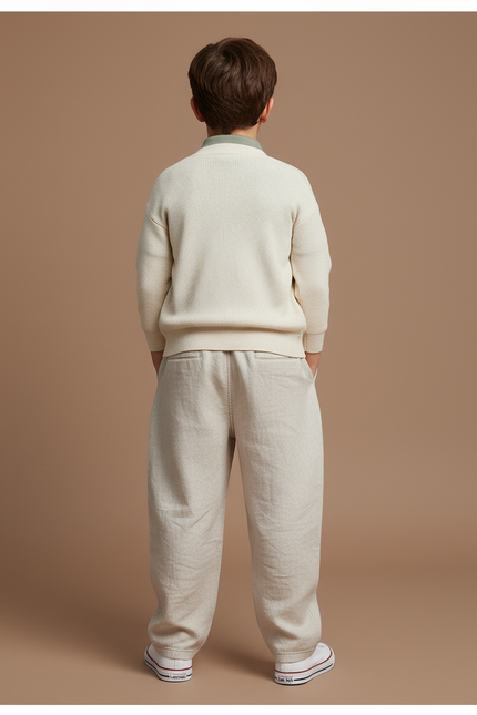 Pantalon Baggy Beige Lin Ample Enfant - vue 2
