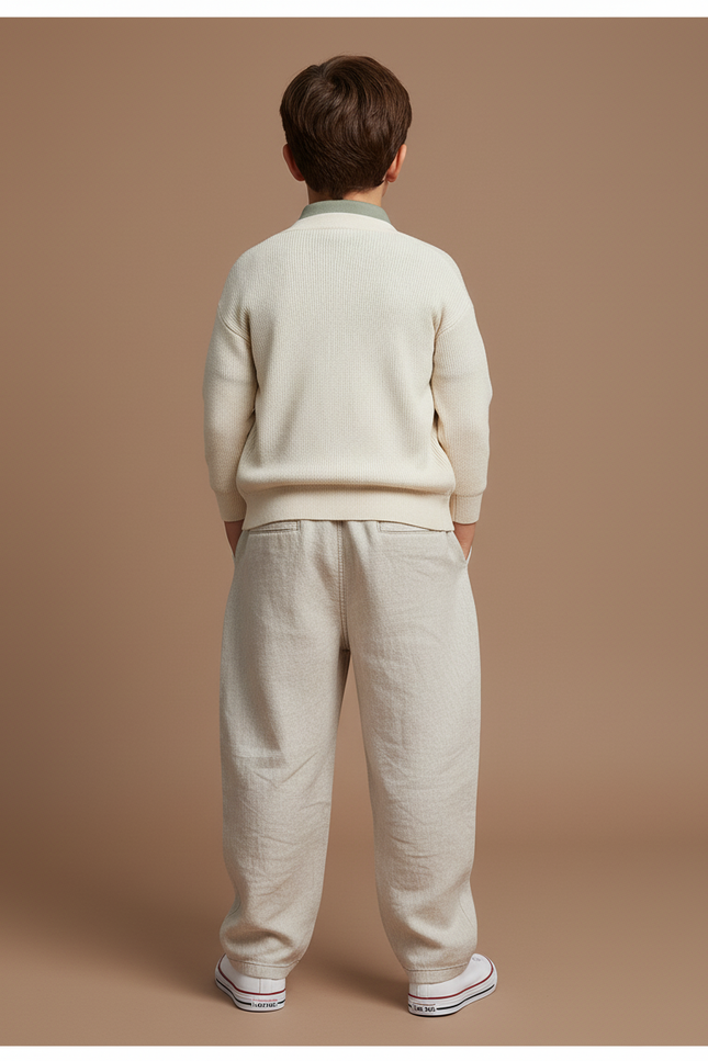 Pantalon Baggy Beige Lin Ample Enfant - vue 2