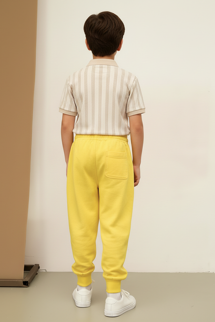 Pantalon Baggy Jaune Ample Sport Décontracté Enfant - Molleton - vue 2