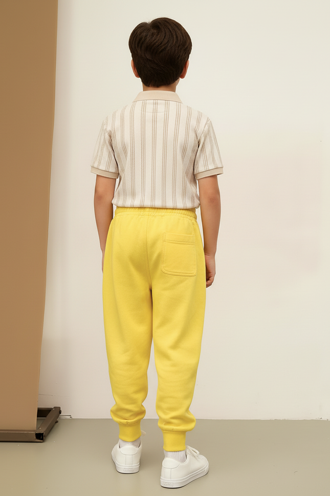 Pantalon Baggy Jaune Ample Sport Décontracté Enfant - Molleton - vue 2