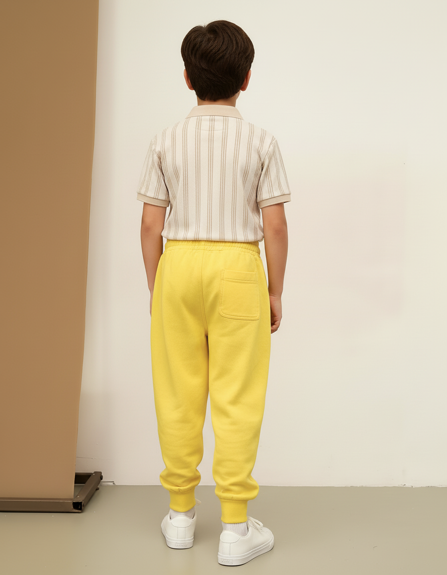 Pantalon Baggy Jaune Ample Sport Décontracté Enfant - Molleton - vue 2
